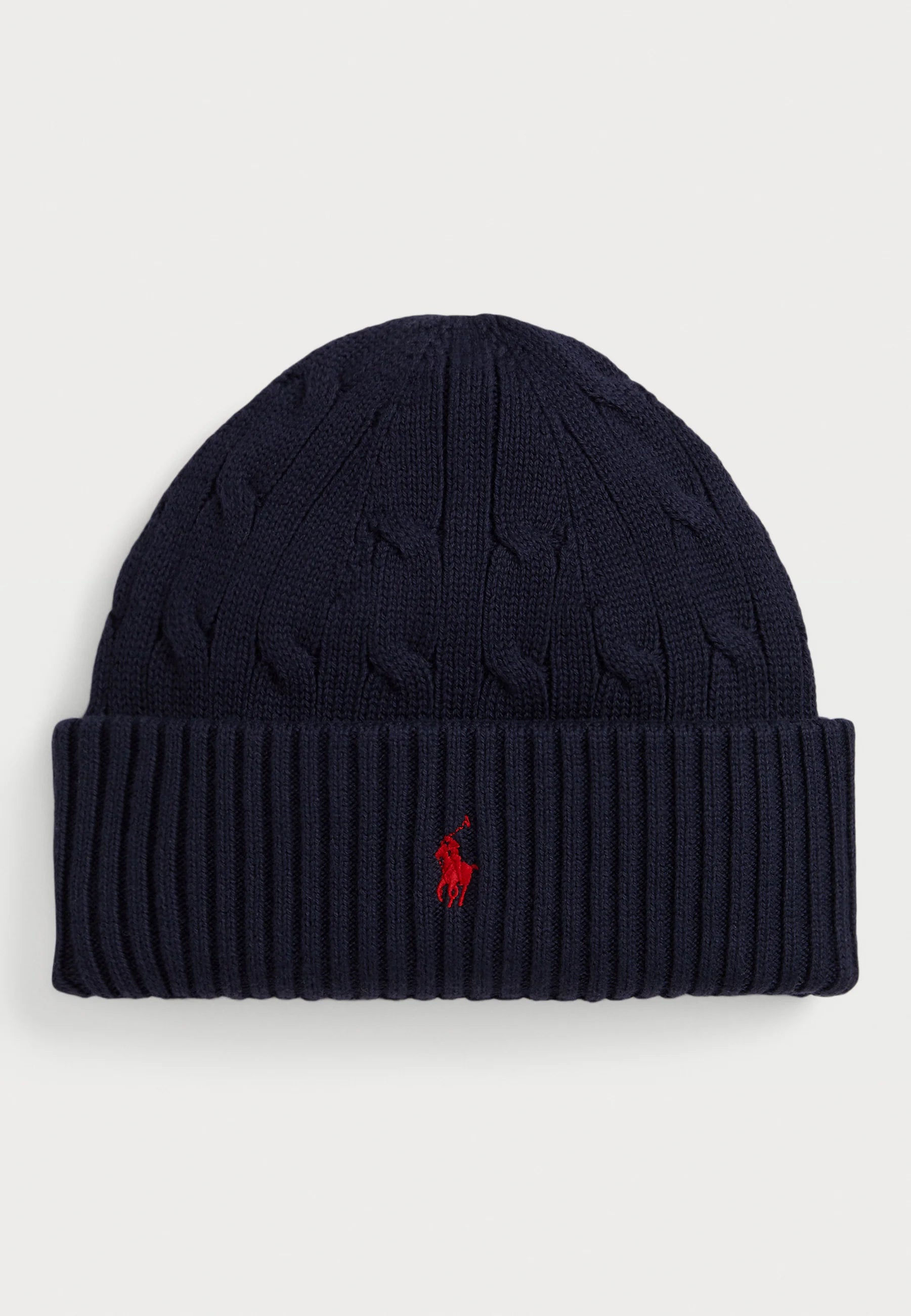 Reworked Polo Ralph Lauren Beanies Cable-Knit Cotton Navy Beanie and Scarf