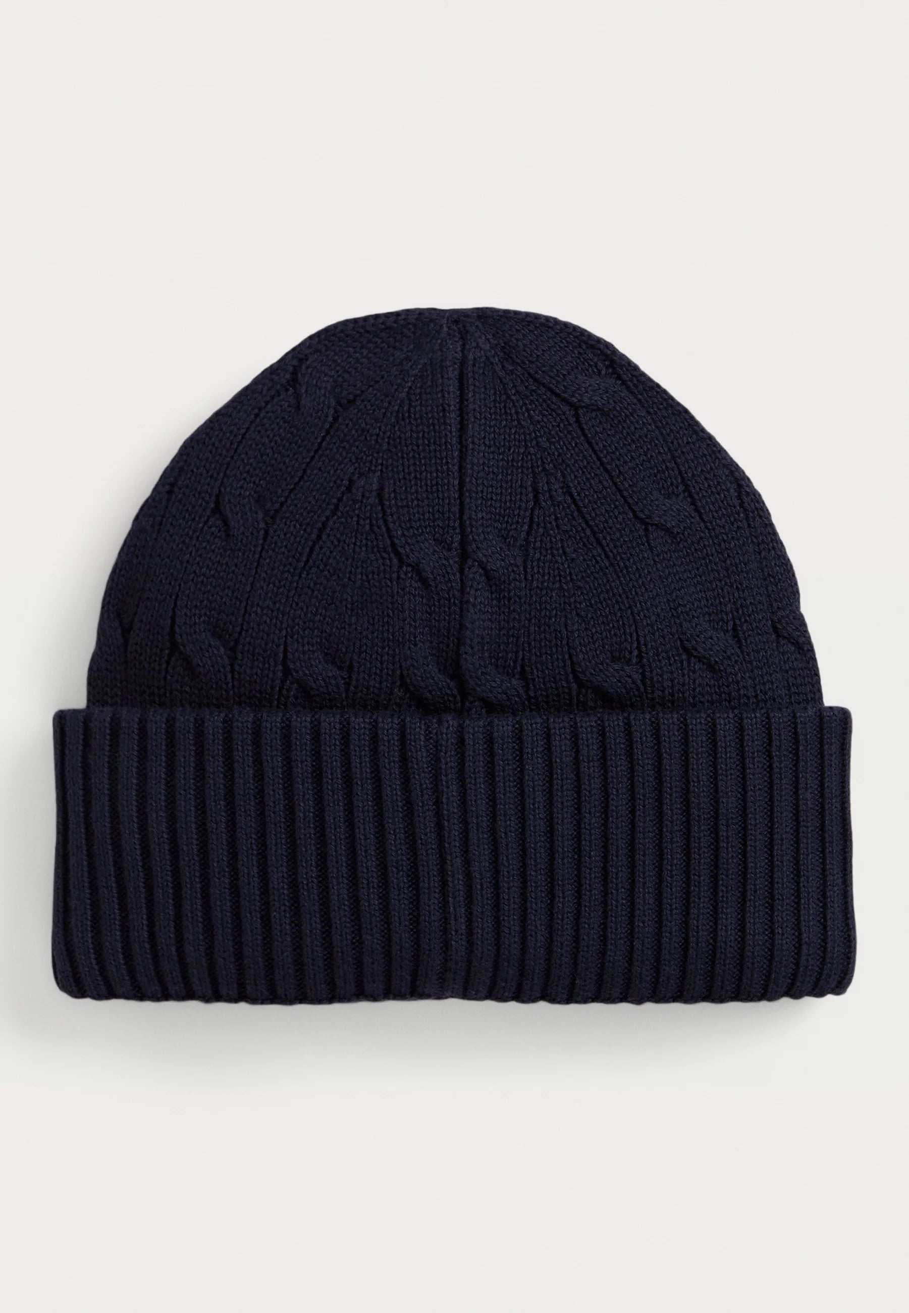 Reworked Polo Ralph Lauren Beanies Cable-Knit Cotton Navy Beanie and Scarf