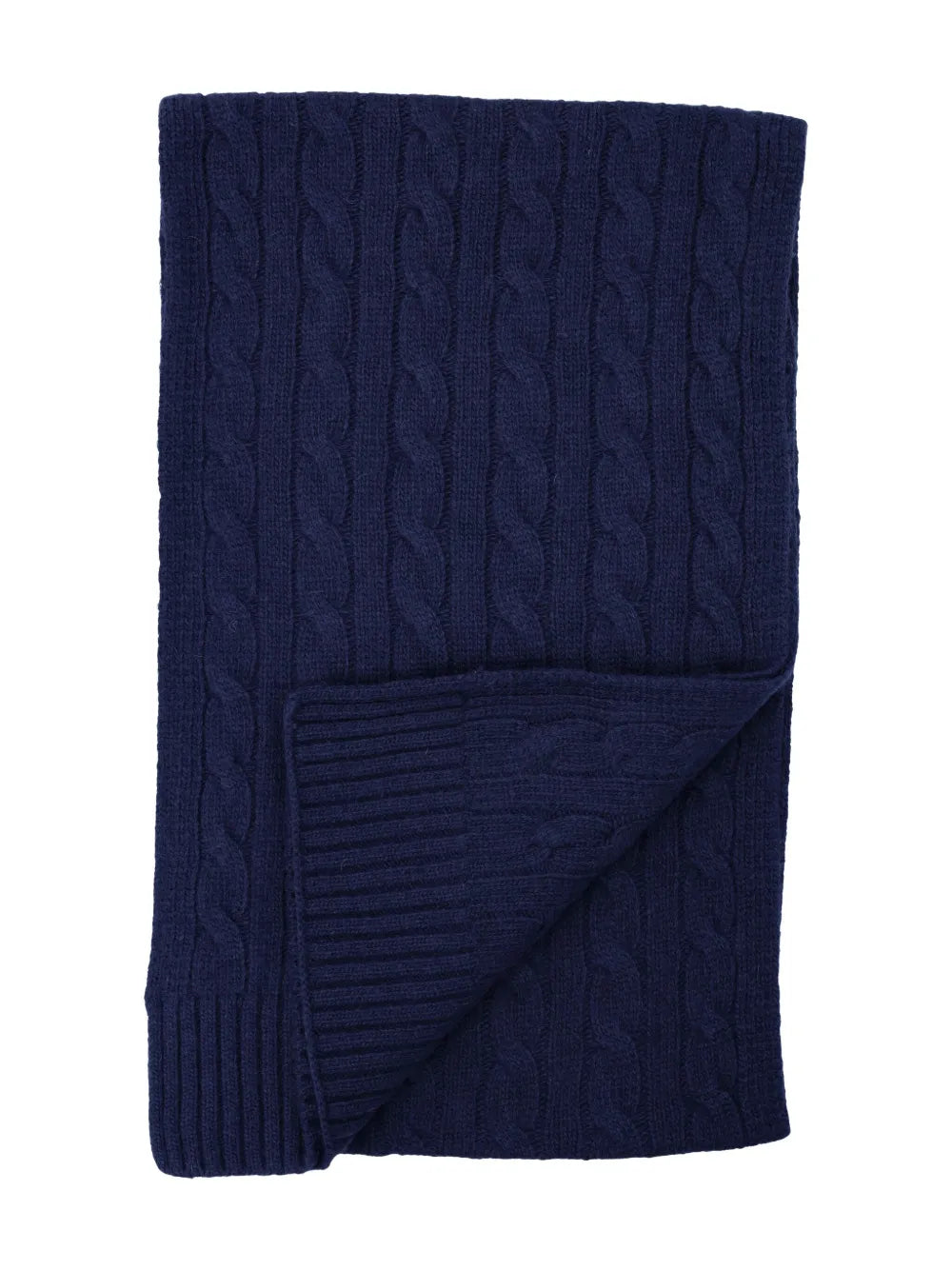 Reworked Polo Ralph Lauren Beanies Cable-Knit Cotton Navy Beanie and Scarf