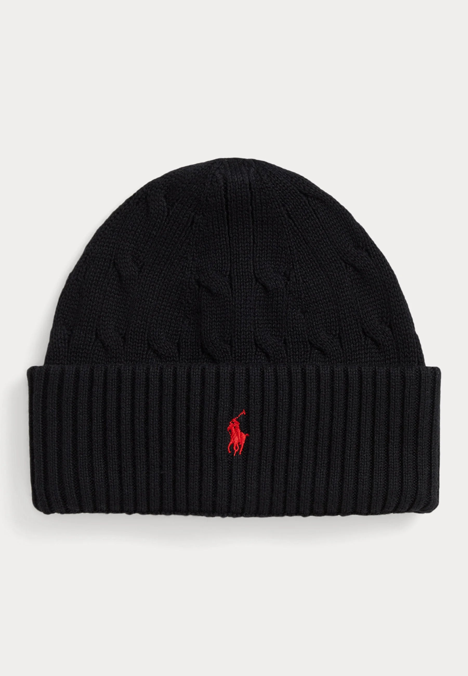 Reworked Polo Ralph Lauren Beanies Cable-Knit Cotton Black Beanie