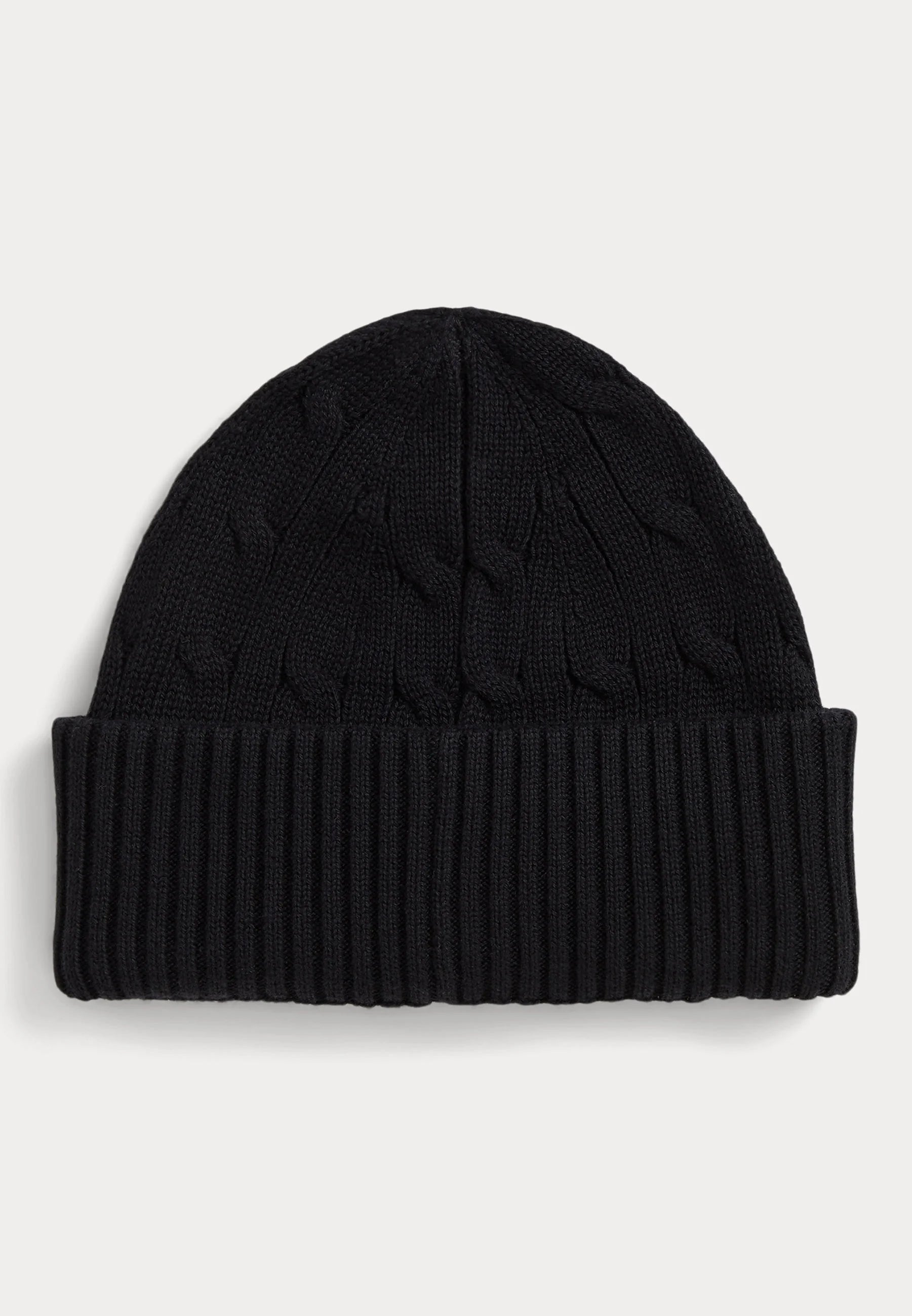 Reworked Polo Ralph Lauren Beanies Cable-Knit Cotton Black Beanie